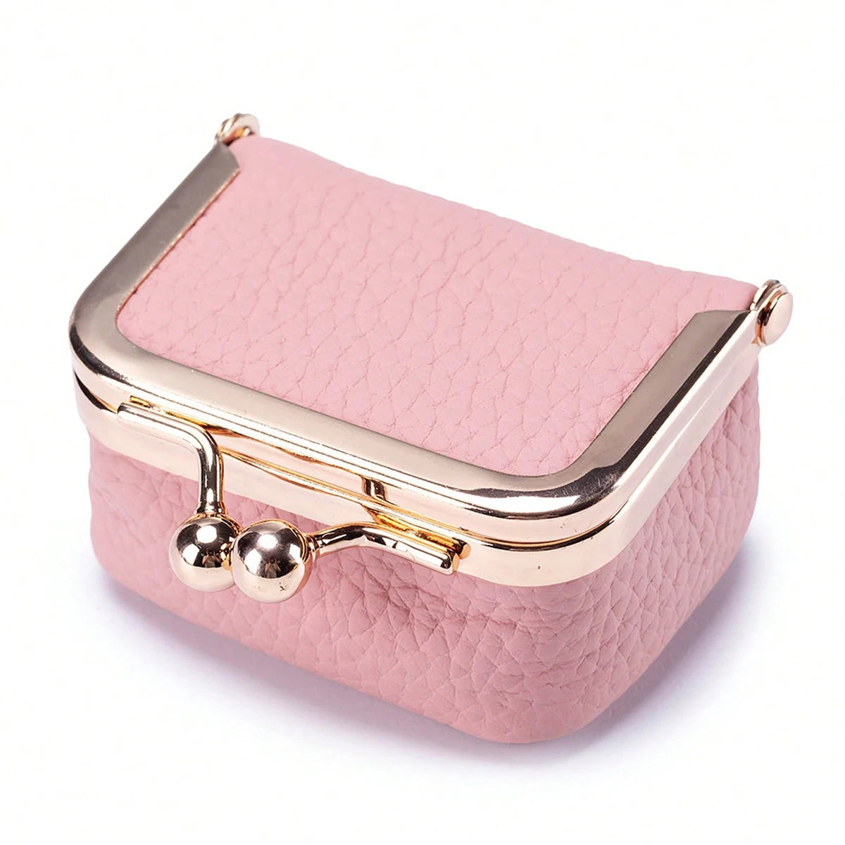 Mini Leather Coin Purse with Kiss Lock Clasp