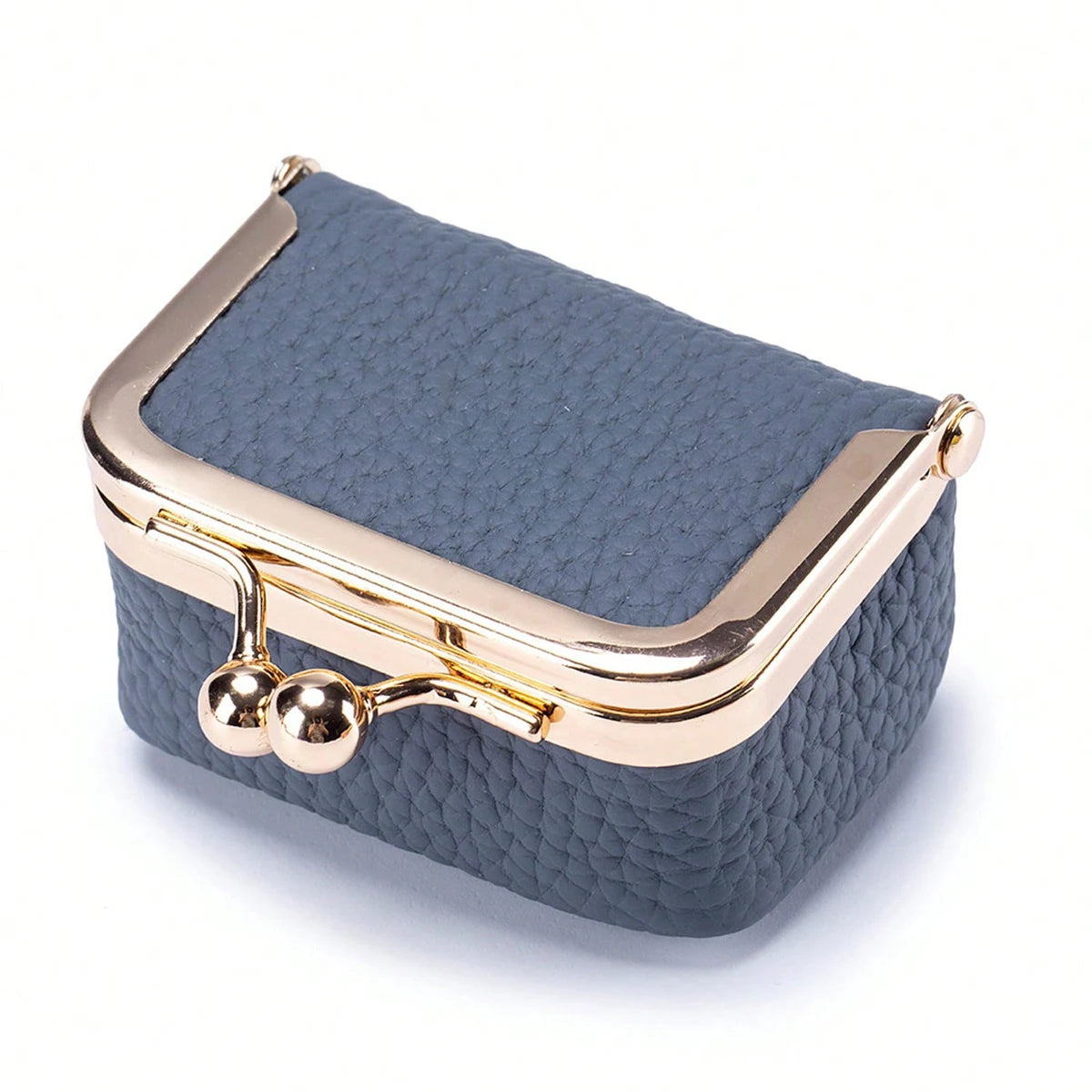 Mini Leather Coin Purse with Kiss Lock Clasp