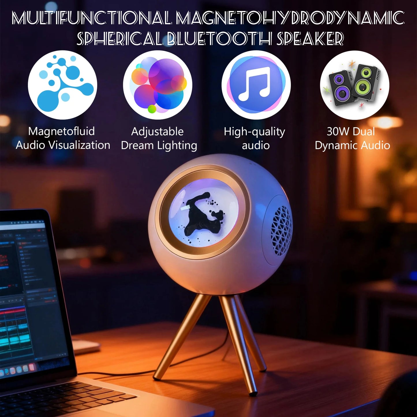Magnetic Ferrofluid Bluetooth Speaker