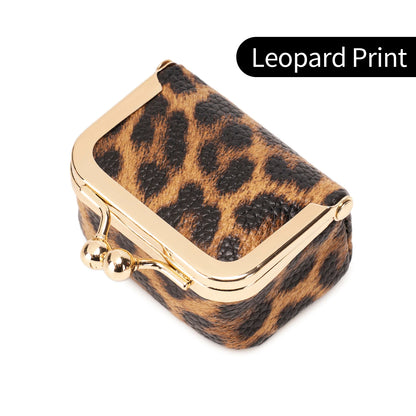 Mini Leather Coin Purse with Kiss Lock Clasp